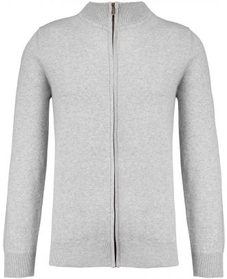 Cardigan premium zippé K984 - Light grey heather