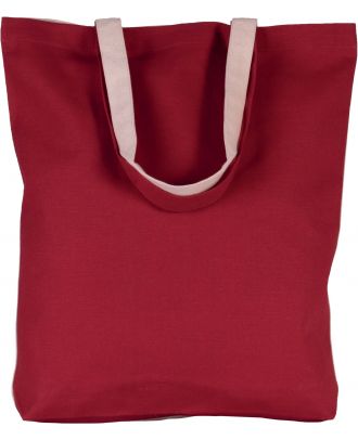 Sac cabas bicolore en coton KI0230 - Red / Natural