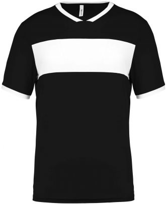 Maillot enfant polyester manches courtes PA4001 - Black / White