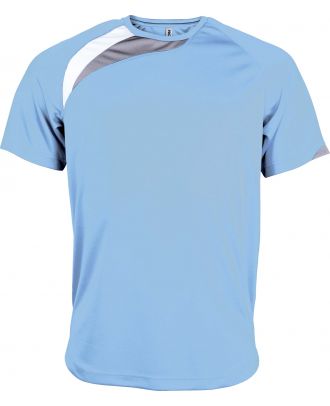 T-shirt unisexe manches courtes sport PA436 - Sky Blue / White / Storm Grey