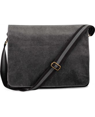 Sac courrier vintage en toile QD610 - Vintage Black