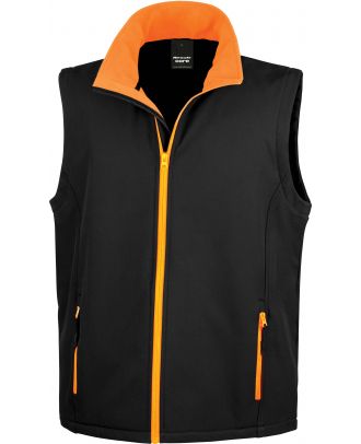 Bodywarmer Softshell Homme Printable R232M - Black / Orange