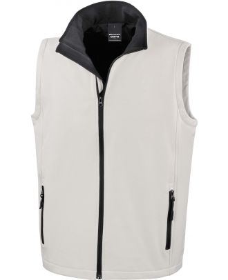 Bodywarmer Softshell Homme Printable R232M - White / Black