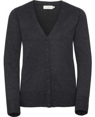 Cardigan femme col V RU715F - Charcoal Marl