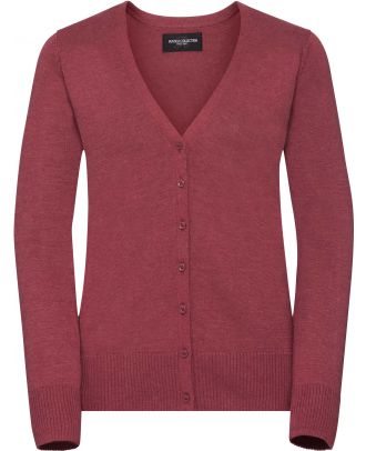 Cardigan femme col V RU715F - Cranberry Marl