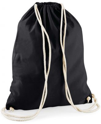 Gymsac en coton W110 - Black - 37 x 46 cm vue de dos