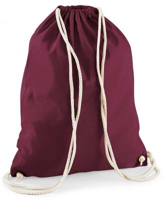 Gymsac en coton W110 - Burgundy - 37 x 46 cm de dos