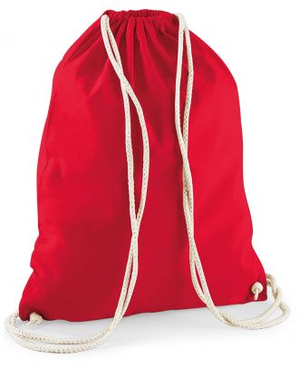 Gymsac en coton W110 - Classic Red - 37 x 46 cm de dos