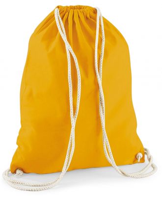 Gymsac en coton W110 - Mustard - 37 x 46 cm de dos