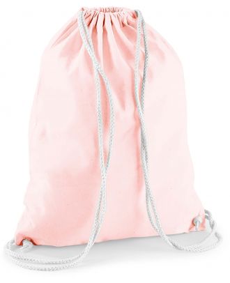 Gymsac en coton W110 - Pastel Pink / White - 37 x 46 cm de dos