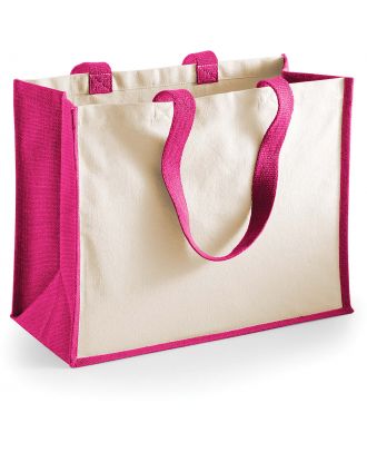 Sac cabas classique en jute W422 - Fuchsia